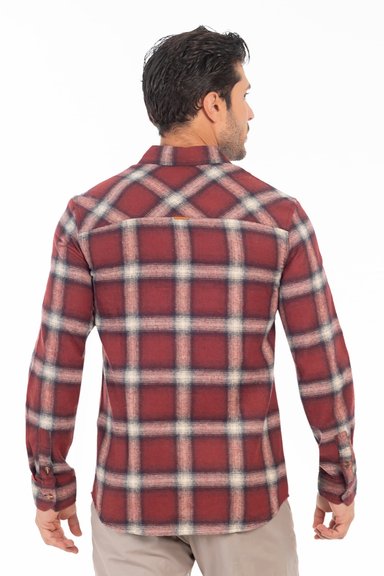 CAMISA ML FRANELA REDWOOD ROJO GANGSTER - 2