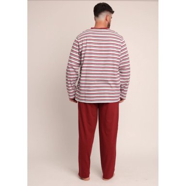 PIJAMA ALGODON ESTAMPADO LINEAS ABOTONADO 2612072 - 2