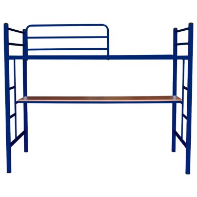CAMA FUTONES Y MUEBLES ALTA ESCRITORIO 1.5 PLAZAS ACERO AZUL - 1