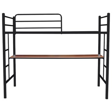 CAMA ALTA 1.5 EN COLOR NEGRO CON ESCRITORIO - 1