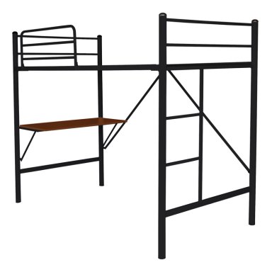 CAMA FUTONES Y MUEBLES ALTA ESCRITORIO 1 PLAZA ACERO NEGRO - 1