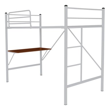 CAMA FUTONES Y MUEBLES ALTA ESCRITORIO 1 PLAZA ACERO PLATA - 2