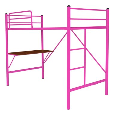 CAMA FUTONES Y MUEBLES ALTA ESCRITORIO 1 PLAZA ACERO ROSA - 1