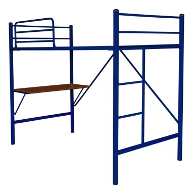 CAMA FUTONES Y MUEBLES ALTA ESCRITORIO 1.5 PLAZAS ACERO AZUL - 1