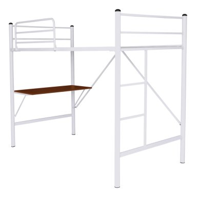 CAMA FUTONES Y MUEBLES ALTA ESCRITORIO 1.5 PLAZAS ACERO BLANCO - 2
