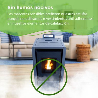 ESTUFA PELLET 6,2 KW 100 M2 WIFI + KIT DE INSTALACIÓN - 8