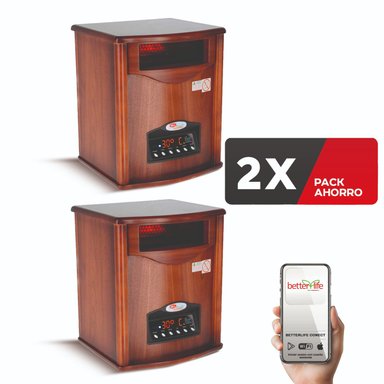 ESTUFA ELÉCTRICA INFRARROJA MADERA (2 UNIDADES) UV 70 M2 WIFI - 1