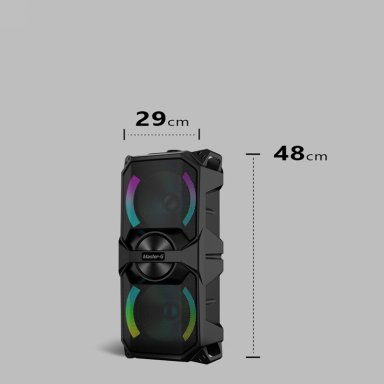 PARLANTE BLUETOOTH MASTER G KARAOKE LUXOR 6.5” X2 CON MICRÓFONO - 4