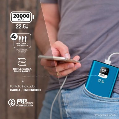 BATERÍA EXTERNA POWER BANK 20000 MAH 22.5W UCP20LPD - 2
