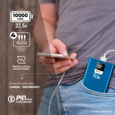 BATERIA EXTERNA POWER BANK 10000 MAH 22.5W UCP10LPD - 2