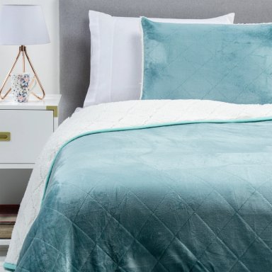 CUBRECAMA CORAL SHERPA 1.5 PLAZAS TURQUESA - 4
