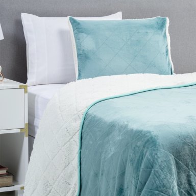 CUBRECAMA CORAL SHERPA 1.5 PLAZAS TURQUESA - 5
