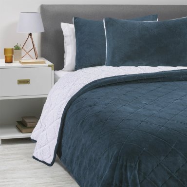 CUBRECAMA CORAL SHERPA KING AZUL - 1