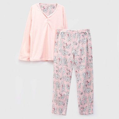 PIJAMA POLAR MUJER ROSADO - 1