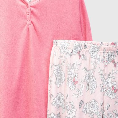 PIJAMA POLAR MUJER ROSADO - 3