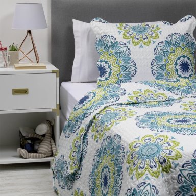 CUBRECAMA ESTAMPADO 1.5 PLAZAS BLANCO - 2