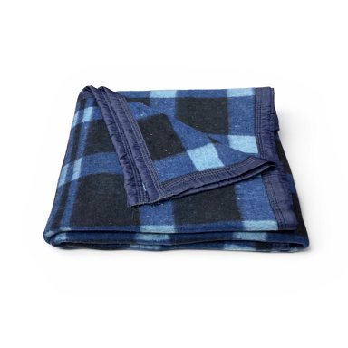 FRAZADA ESCOCESA AZUL Y NEGRO 1P - 1