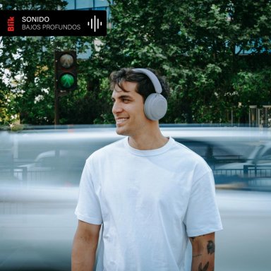 AUDIFONOS BLUETOOTH BLIK SOUL900 GRIS CANCELACION DE RUIDO - 4