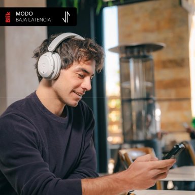 AUDIFONOS BLUETOOTH BLIK SOUL900 GRIS CANCELACION DE RUIDO - 6