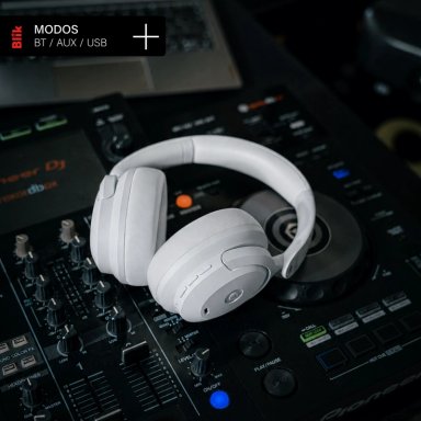 AUDIFONOS BLUETOOTH BLIK SOUL900 GRIS CANCELACION DE RUIDO - 7