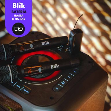 PAR DE MICROFONOS INALAMBRICOS CON RECEPTOR KARAOKE BLIK - 3