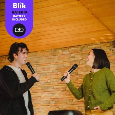 PAR DE MICROFONOS INALAMBRICOS CON RECEPTOR KARAOKE BLIK - 4