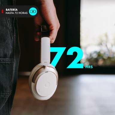 AUDIFONOS BLUETOOTH BLIK AURA950 CANCELACION DE RUIDO 72H CREAM - 6