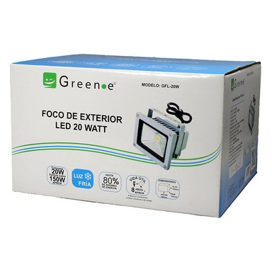FOCO GREEN E EXTERIOR LED 20W LUZ FRÍA PLATEADO - 3