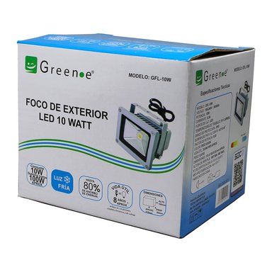 FOCO GREEN E EXTERIOR LED 10W LUZ FRÍA PLATEADO - 4