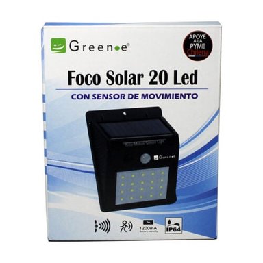 FOCO GREEN E PACK 10 SOLAR LED CON SENSOR MOVIMIENTO EXTERIOR 20 WATTS NEGRO - 7