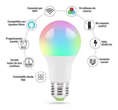 AMPOLLETA GREEN E INTELIGENTE LED WIFI MULTICOLOR 10W - 2