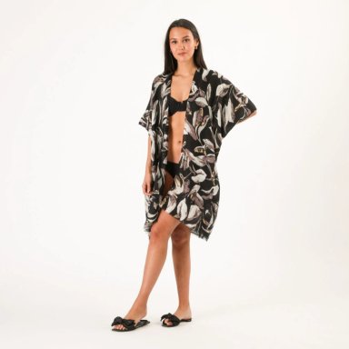 KIMONO ABIERTO FLORAL GREY ID - 2