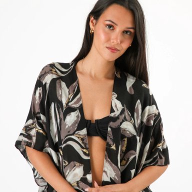 KIMONO ABIERTO FLORAL GREY ID - 5