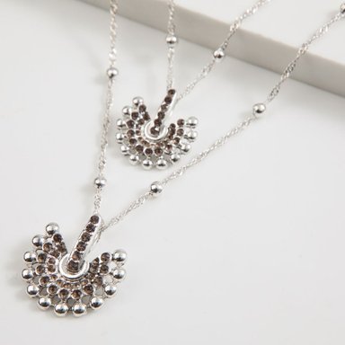 COLLAR CORTO DOBLE FIGO PLATEADO TATIENNE - 1