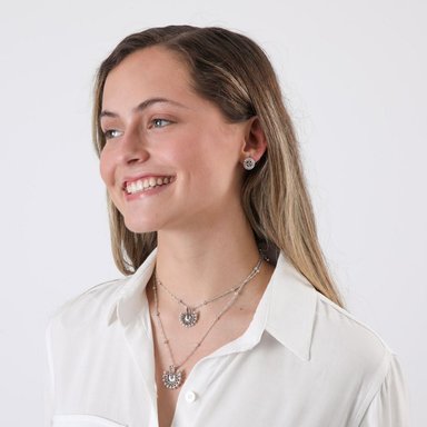 COLLAR CORTO DOBLE FIGO PLATEADO TATIENNE - 2