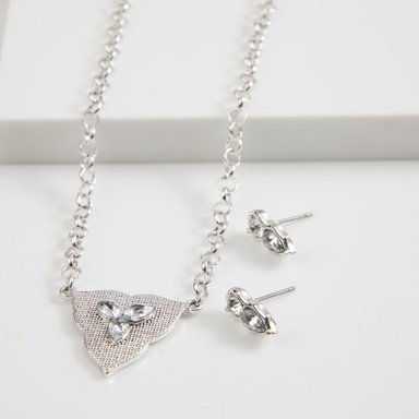 COLLAR SET TRI PLATEADO TATIENNE - 1