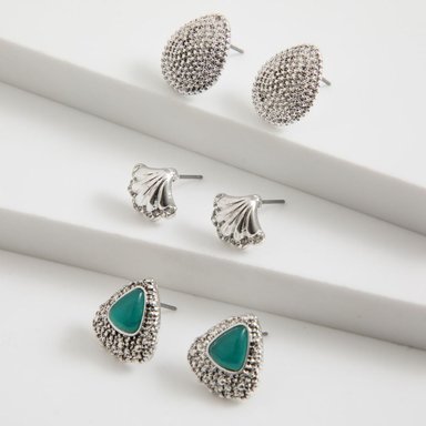SET DE AROS TRIPLE TURQUIE PLATEADO TATIENNE - 1
