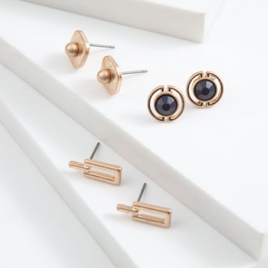 SET DE 3 AROS ELEGANT DORADO TATIENNE - 1