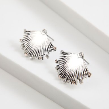 AROS PEGADO FAN PLATEADO TATIENNE - 1