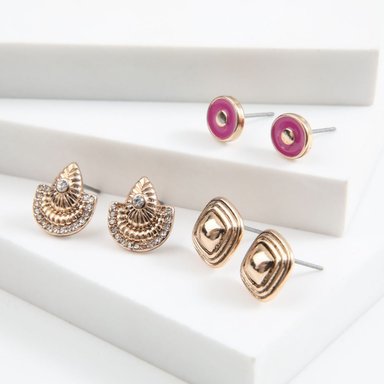 SET DE 3 AROS MULTI DORADO TATIENNE - 1