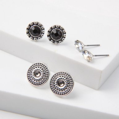 SET DE AROS NOELIA PLATEADO TATIENNE - 1