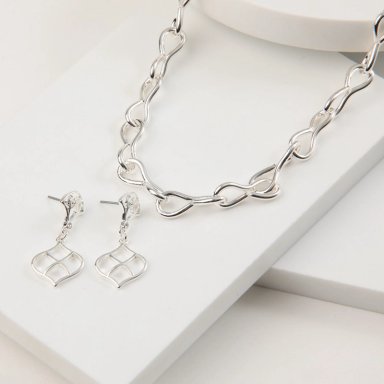 SET DE COLLAR ALICIA PLATEADO TATIENNE - 1