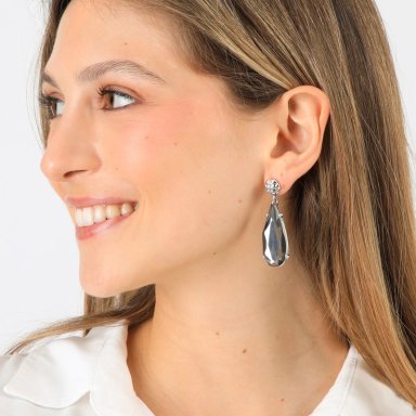 AROS LARGOS GEMA PLATEADO TATIENNE - 2