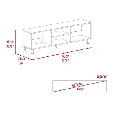 RACK TV FMFURNITURE NEGRO 70' MULTIUSOS FM 042N - 7