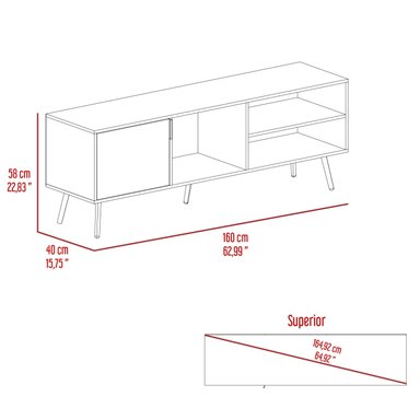RACK TV FMFURNITURE BEIGE 65' CON 1 PUERTA ABATIBLE FM 043B - 7