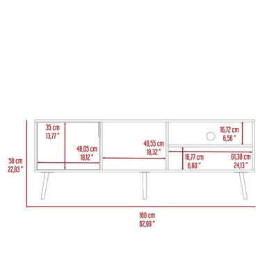 RACK TV FMFURNITURE BEIGE 65' CON 1 PUERTA ABATIBLE FM 043B - 9