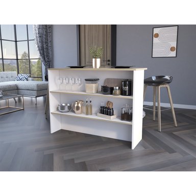 MUEBLE COCINA FMFURNITURE ISLA 120X60X90 CM FM-003C CAFE CLARO - 4