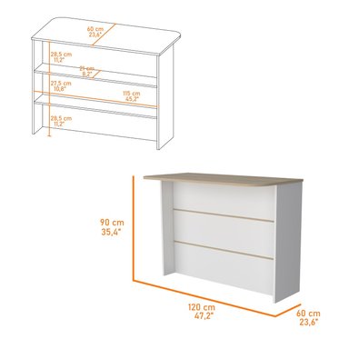 MUEBLE COCINA FMFURNITURE ISLA 120X60X90 CM FM-003C CAFE CLARO - 5