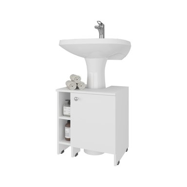 MUEBLE BAÑO FMFURNITURE PISO LAVAMANOS 1 PUERTA FM 010B BLANCO - 3