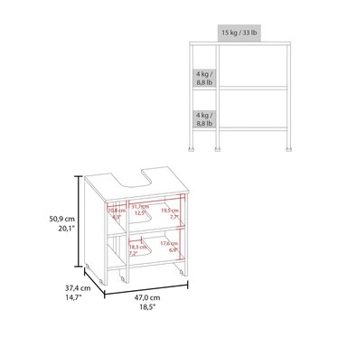 MUEBLE BAÑO FMFURNITURE PISO LAVAMANOS 1 PUERTA FM 010B BLANCO - 7